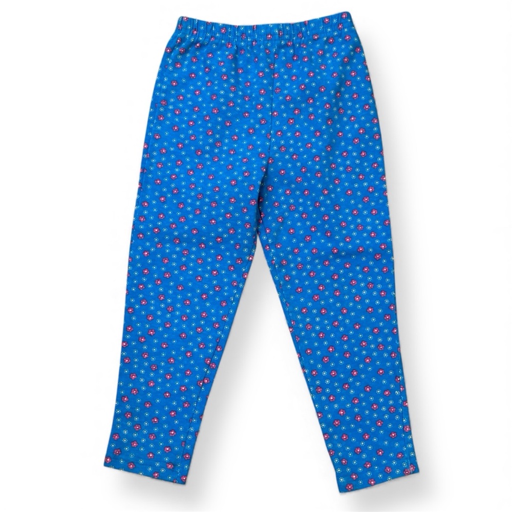 Vintage Okie Dokie Floral Leggings – Blue Flowers 90s Toddler Pants